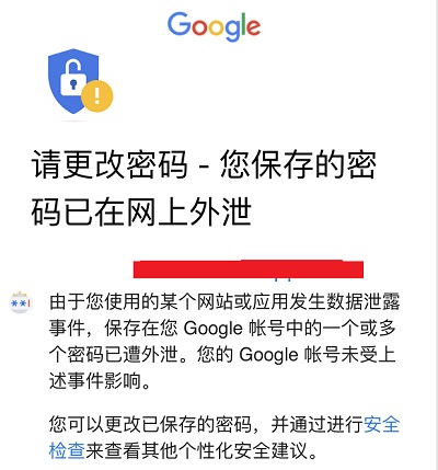 谷歌浏览器提示“您保存的密码已在网上外泄”!